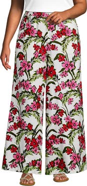 Lands' End Linen High Rise Palazzo Pants