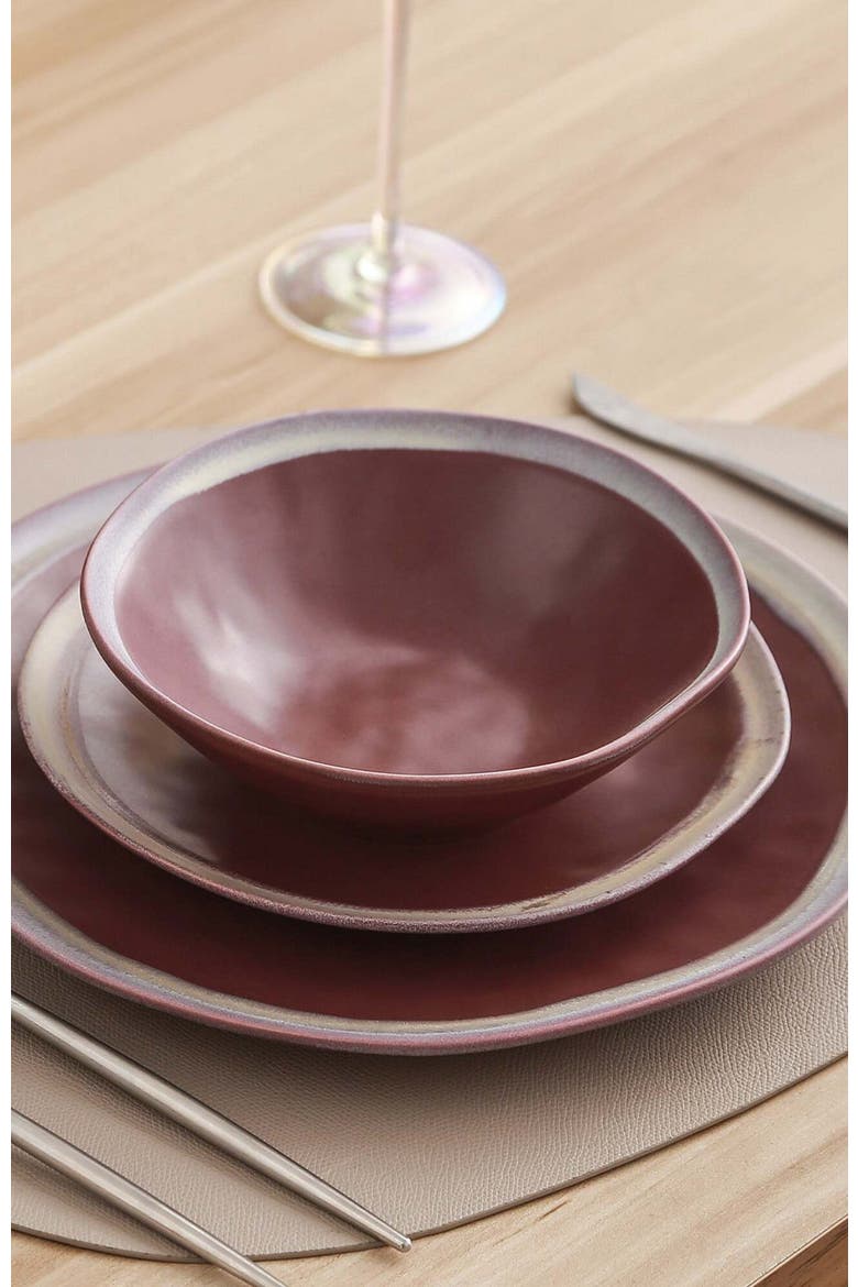 Serafina Stoneware 16-Piece Dinnerware Set, Alternate, color, Wine