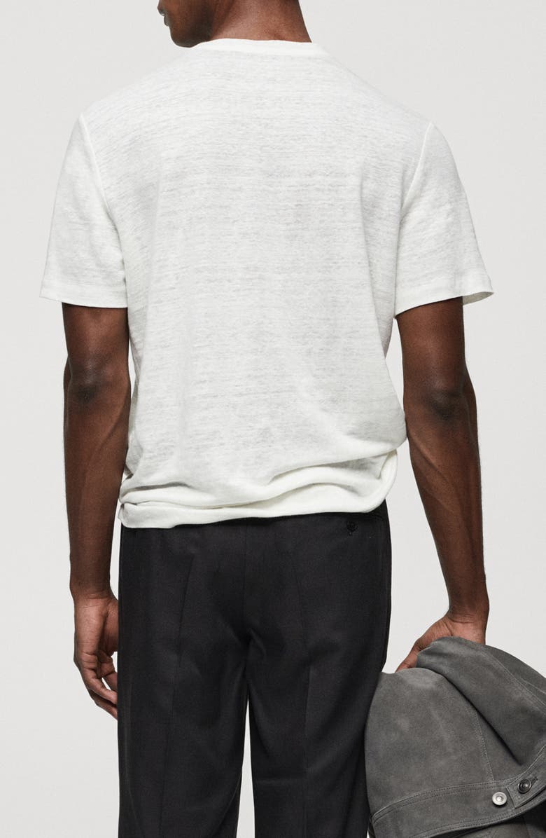 MANGO Slim Fit Linen T-Shirt, Alternate, color,
