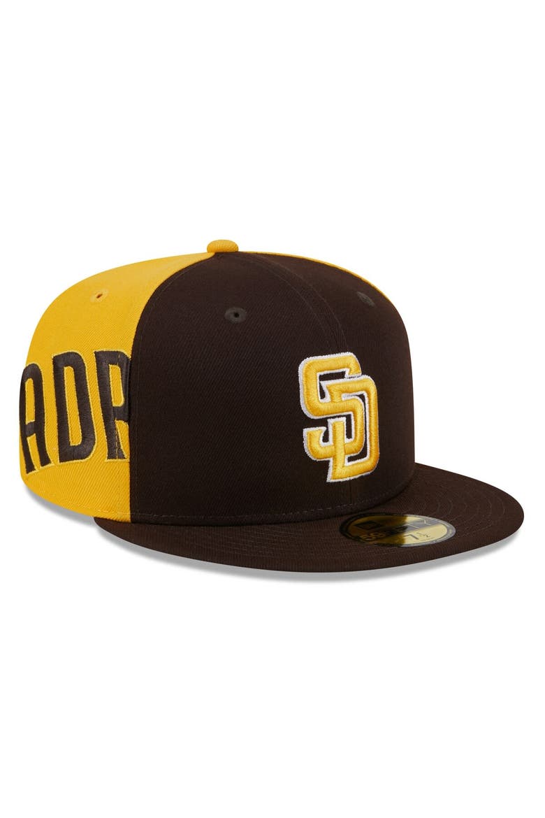 Men's New Era Brown/Gold San Diego Padres Gameday Sideswipe 59FIFTY Fitted Hat, Alternate, color, Brown