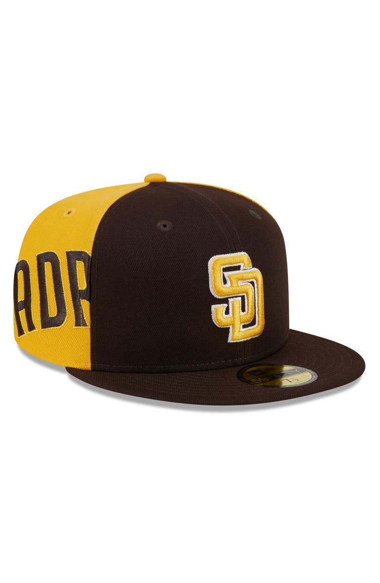 New Era Men's New Era Brown/Gold San Diego Padres Gameday Sideswipe 59FIFTY Fitted Hat, Alternate, color, 
