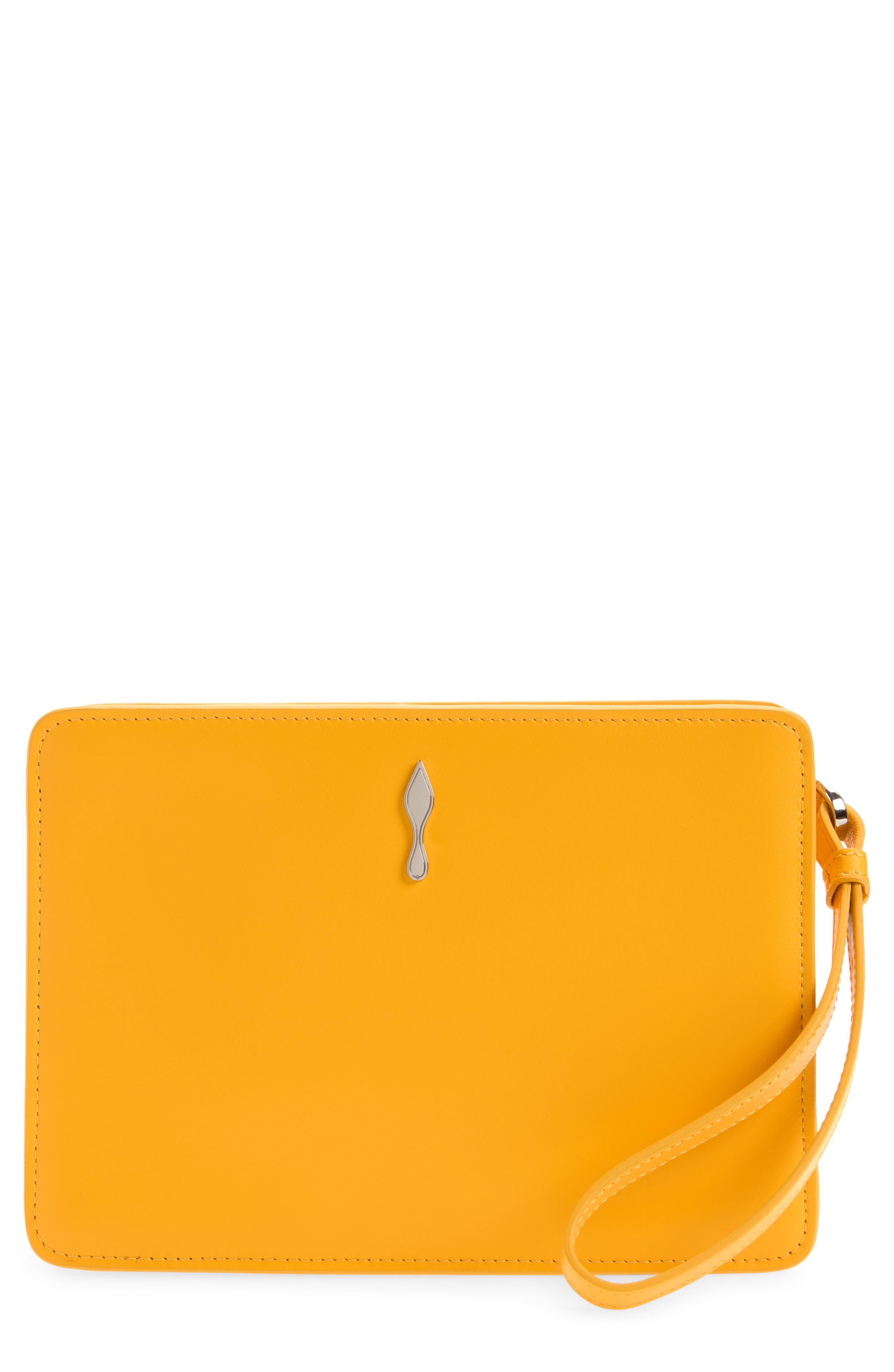 Small Bettina Leather Wristlet, Main, color, X241 CORN/ SILVER