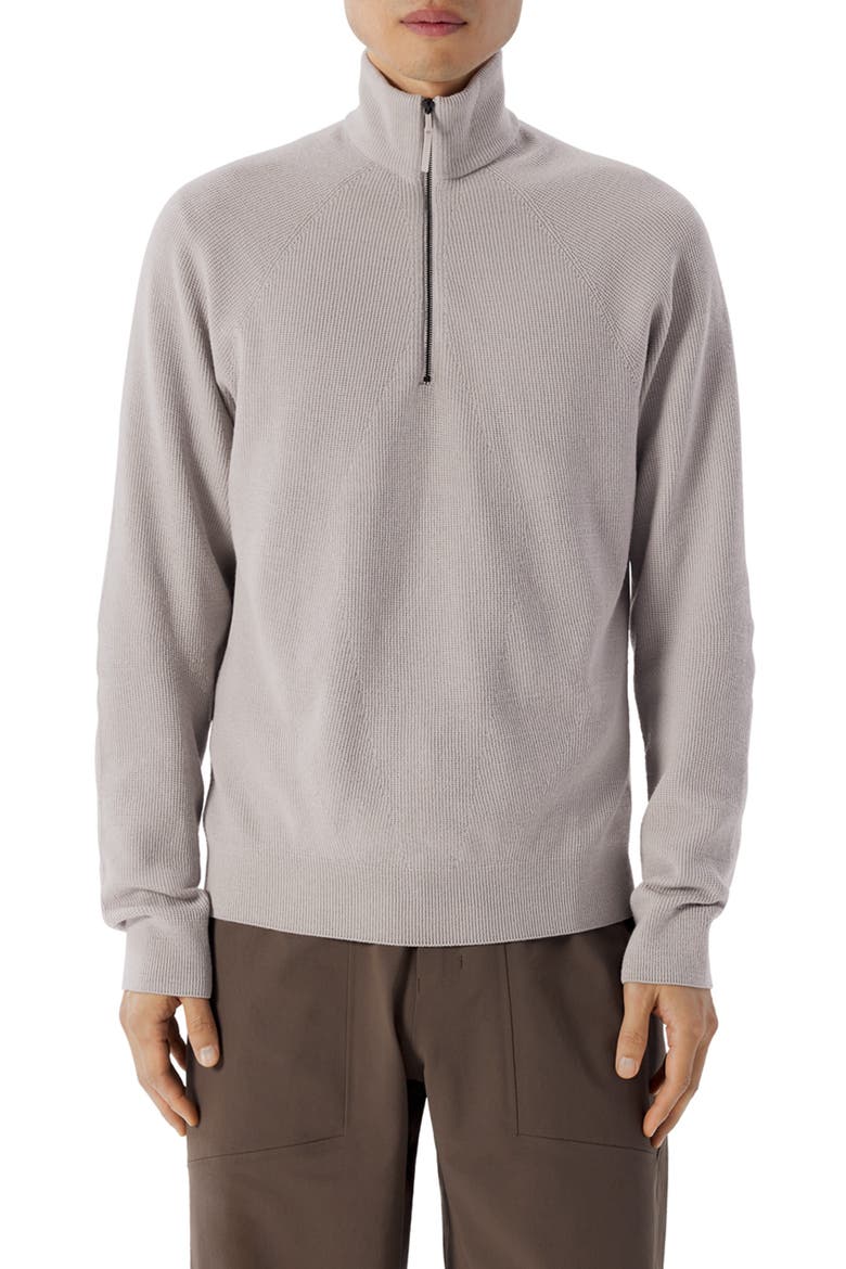 Conic Wool Half Zip Pullover, Main, color, SILKSTONE
