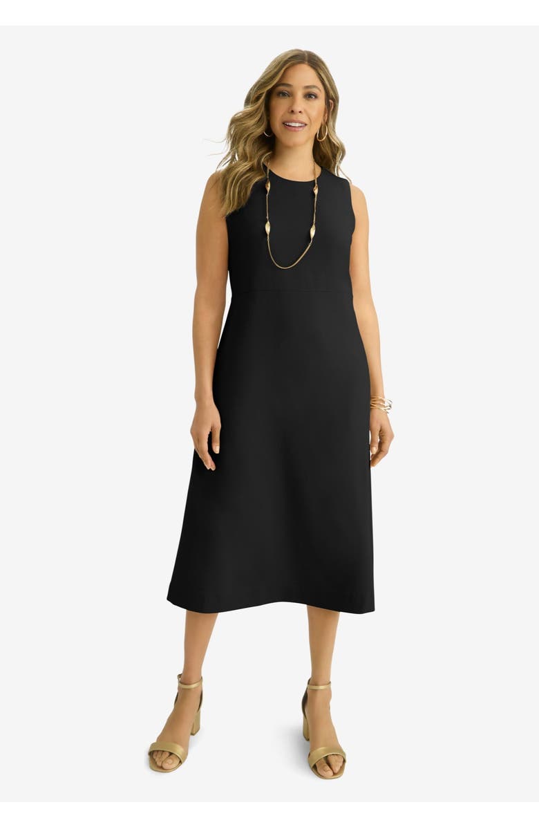 Jessica London Cropped Jacket Dress, Alternate, color, Black