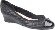 PAUL MAYER Cap Toe Quilted Wedge Pump