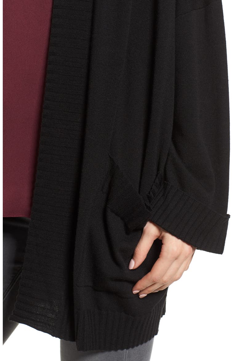 Oversize Open Cardigan, Alternate, color, BLACK