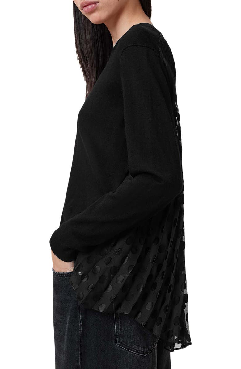 AllSaints Dott Mixed Media Sweater, Alternate, color,