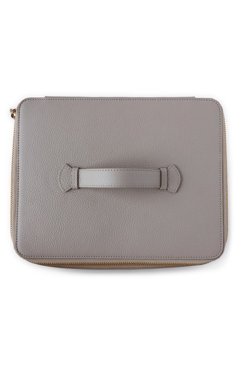 Monica Vinader Extra Large Leather Jewelry Case, Alternate, color, Pebble Grey