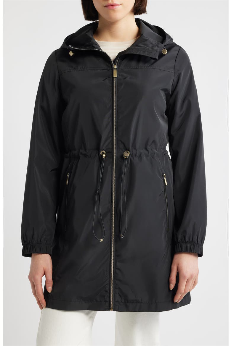 Hooded Anorak Jacket, Main, color, BLACK