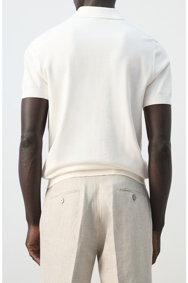 Fine Knit Cotton Polo, Alternate, color, OFF WHITE