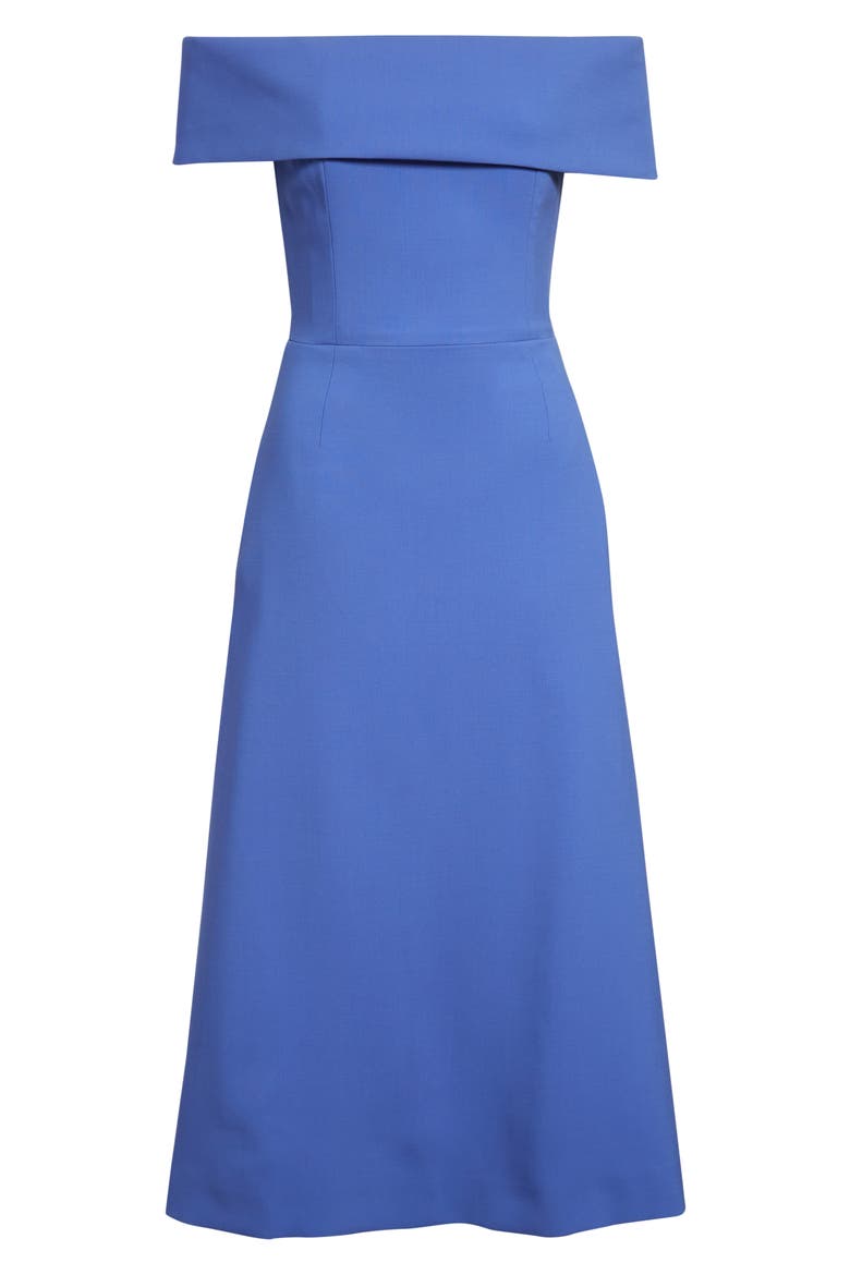 Off the Shoulder Stretch Wool Midi Dress, Alternate, color, BLUEBELL