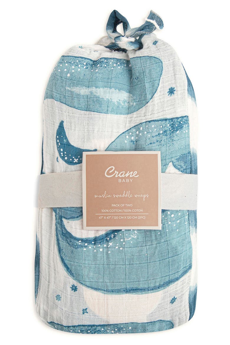 2-Pack Assorted Swaddle Blankets, Alternate, color, BLUE/ WHITE
