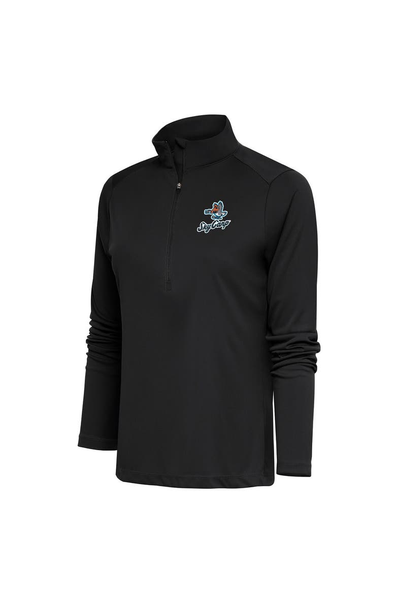 ANTIGUA Women's Antigua  Charcoal Beloit Sky Carp Tribute Half-Zip Pullover Top, Alternate, color, 