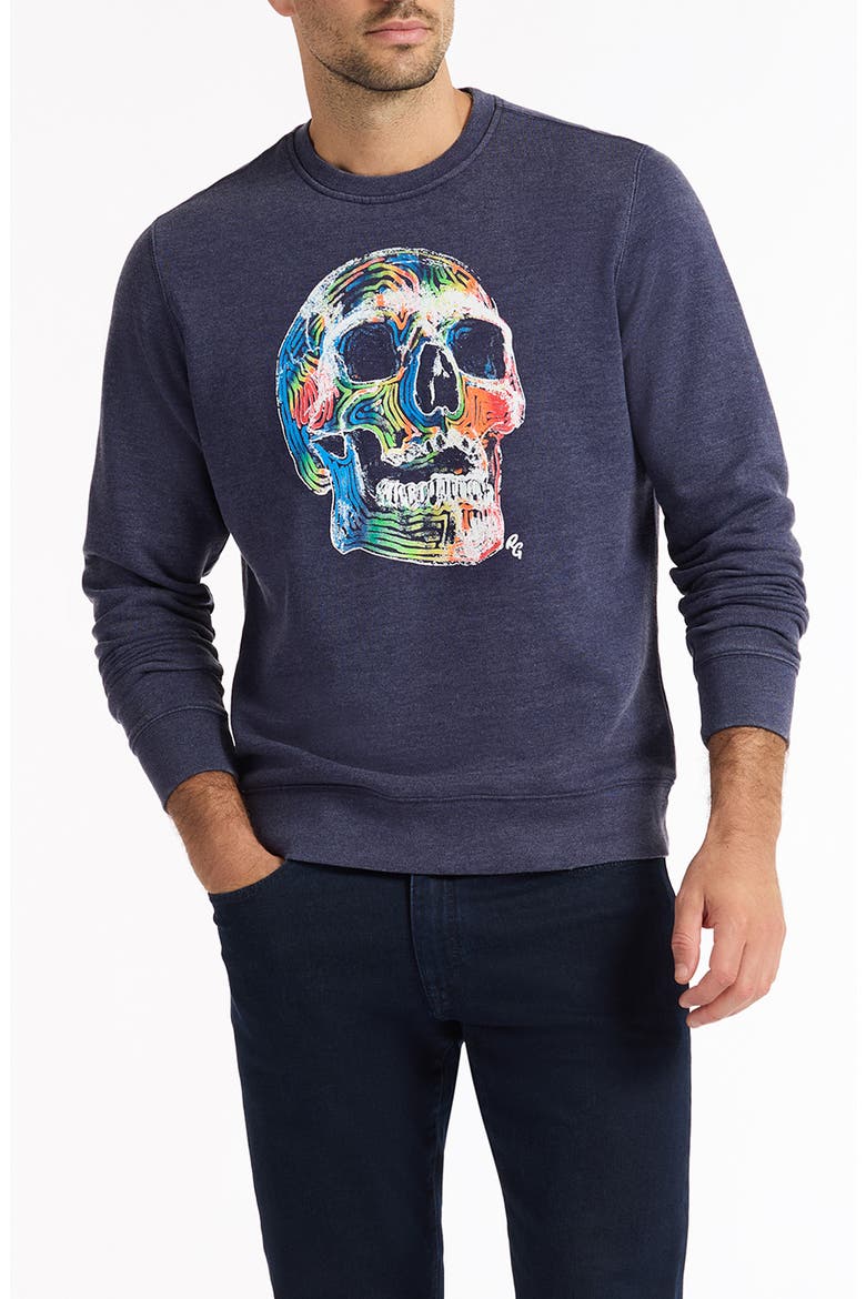 Neon Bones Graphic Sweatshirt, Main, color, NAVY