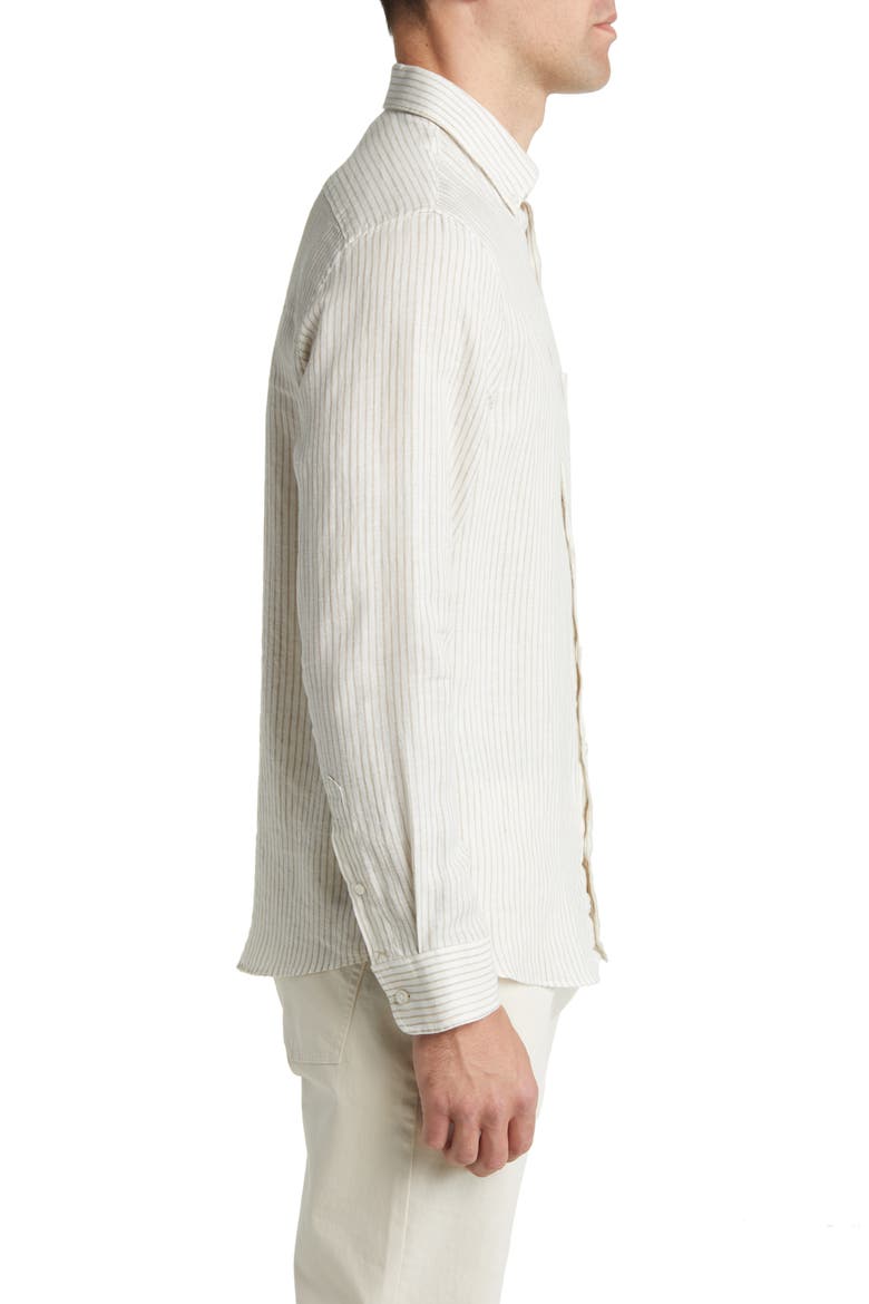 Daniel Linen Button-Down Shirt, Alternate, color, COCONUT