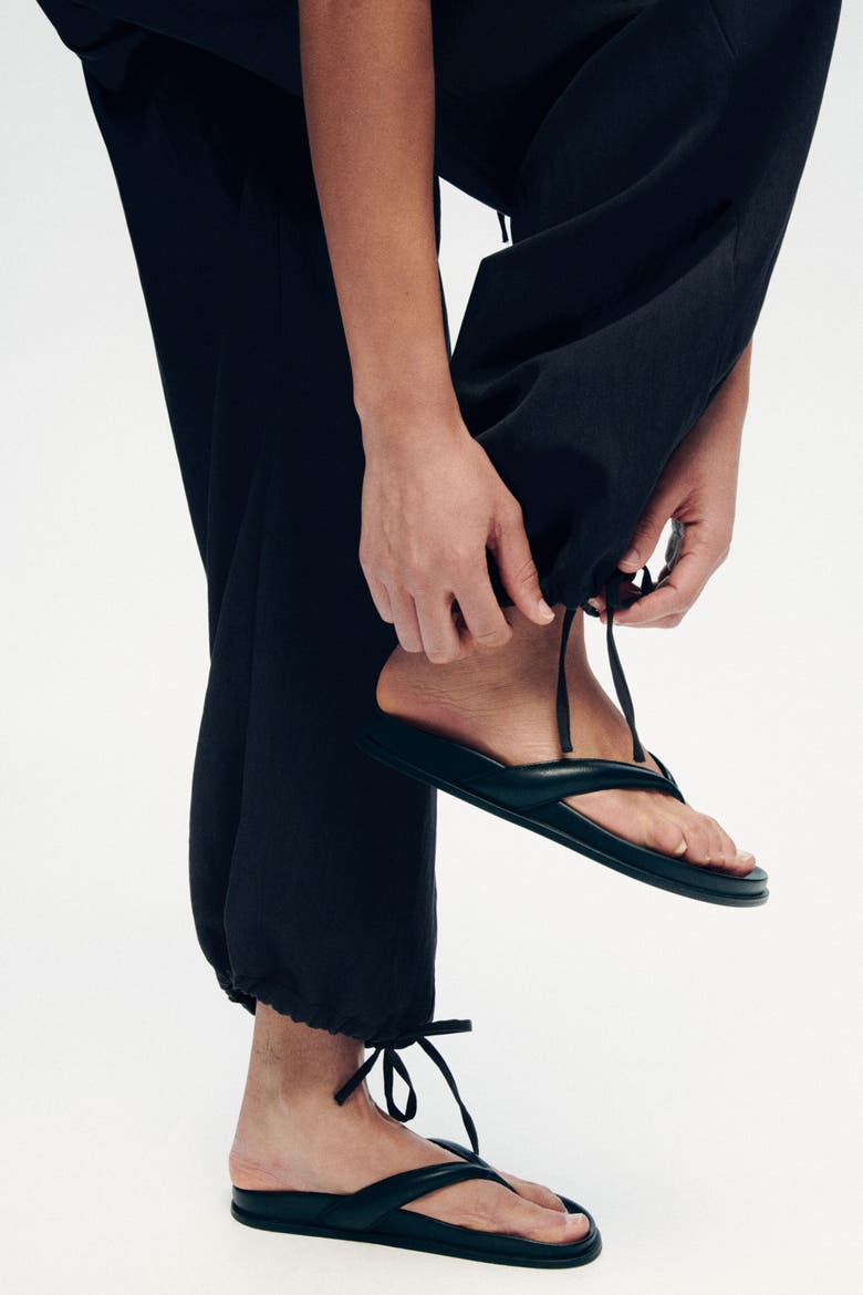Tie-detail Balloon-leg Pants, Alternate, color, Dark gray