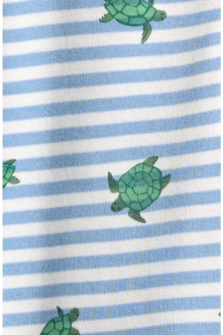 Stripe Cotton Jersey Romper, Alternate, color, BLUE STRIPE BABY TURTLES