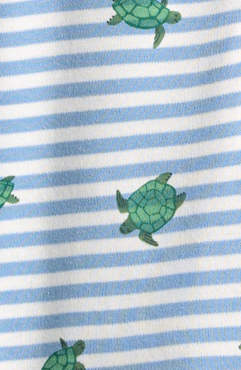 Mini Boden Stripe Cotton Jersey Romper, Alternate, color, Blue Stripe Baby Turtles