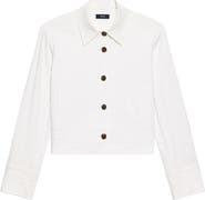 Theory Linen Blend Crop Shirt Jacket