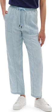 Hatley Drawstring Crop Straight Leg Chambray Pants