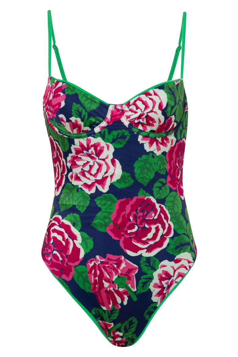 Parakeet Green Cuba Reversible Underwire One-Piece Swimsuit, Alternate, color, BRIGHT GREEN