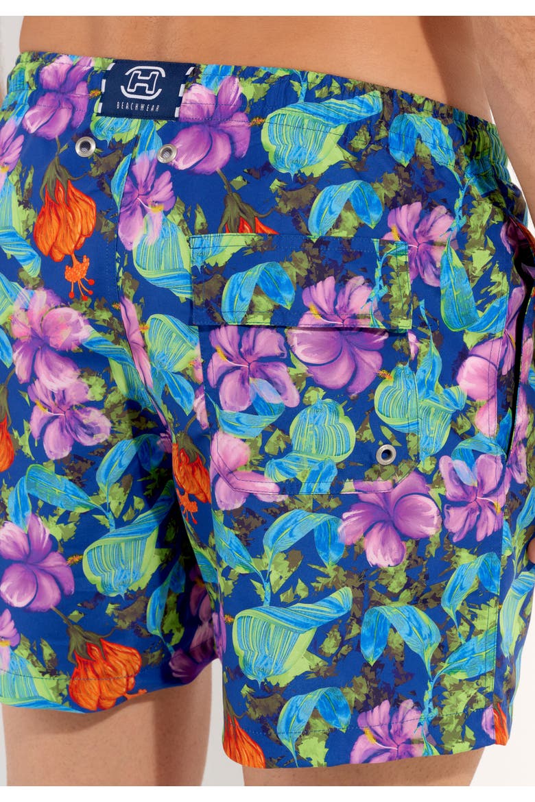 Balata Beach Boxer, Alternate, color, Navy Print