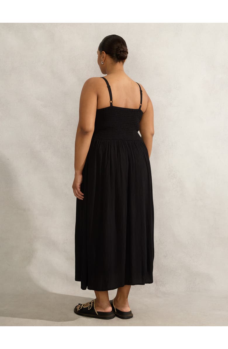 Live Unlimited Crinkled Crochet Dress, Alternate, color, Black