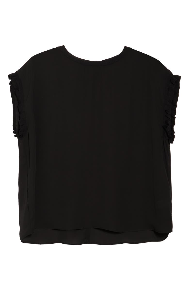T Tahari Ruffle Cap Sleeve Top, Alternate, color,
