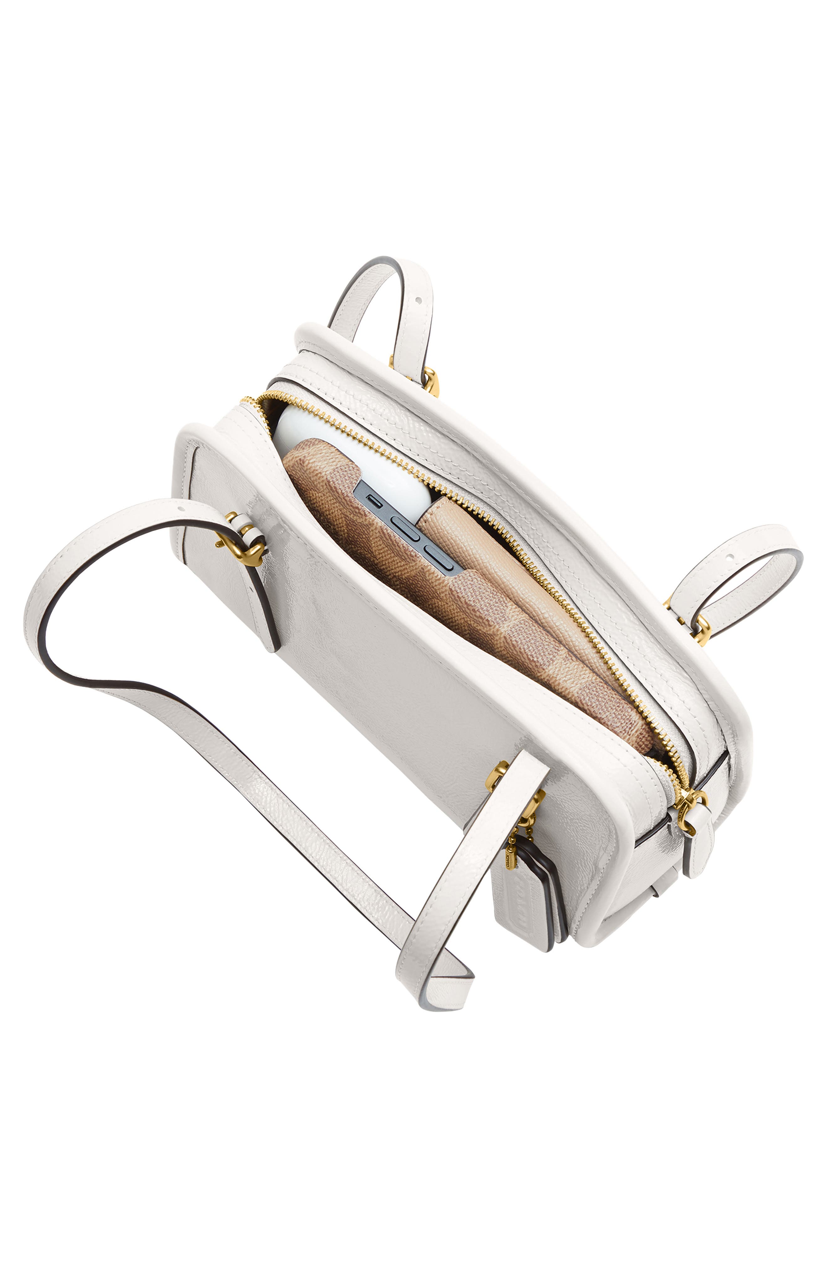 COACH Originals Crinkle Patent Leather Shoulder Bag, Alternate, color, 