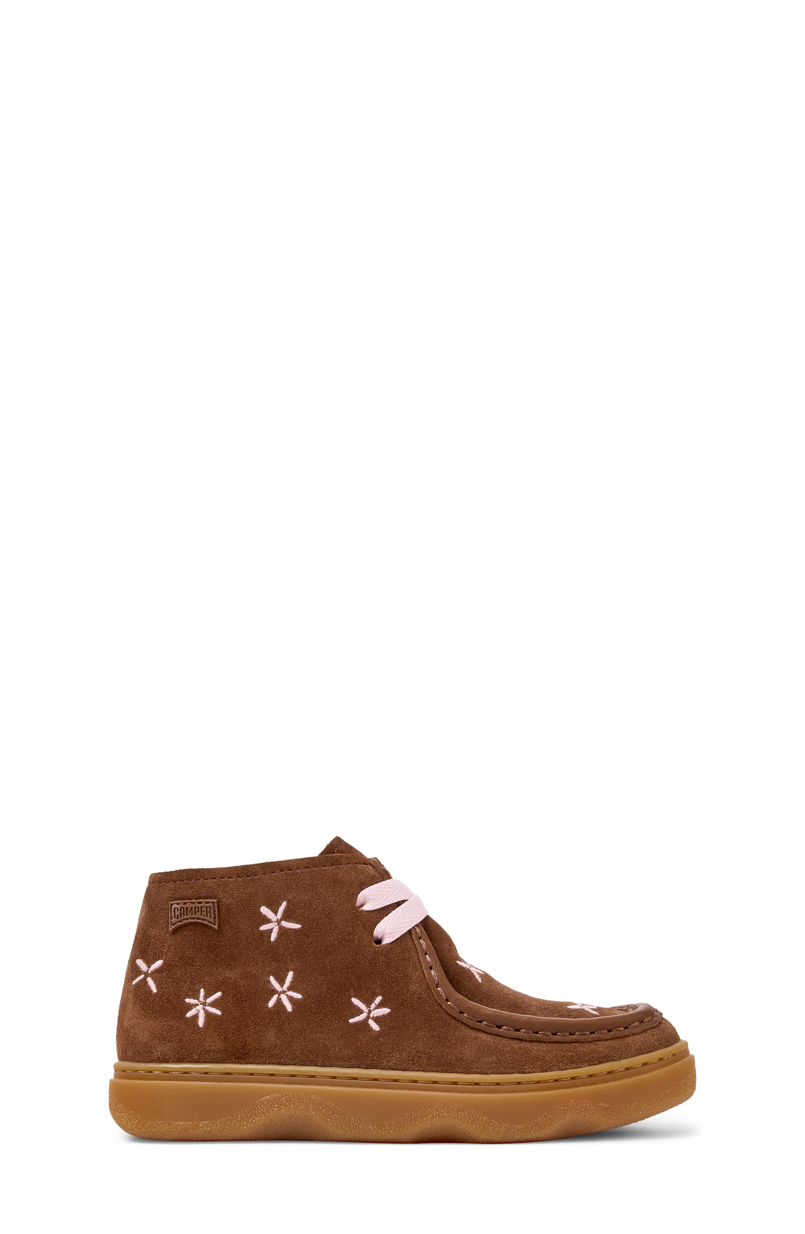 Kids' Kiddo Embroidered Leather Wallaby Boot, Alternate, color, MEDIUM BRO