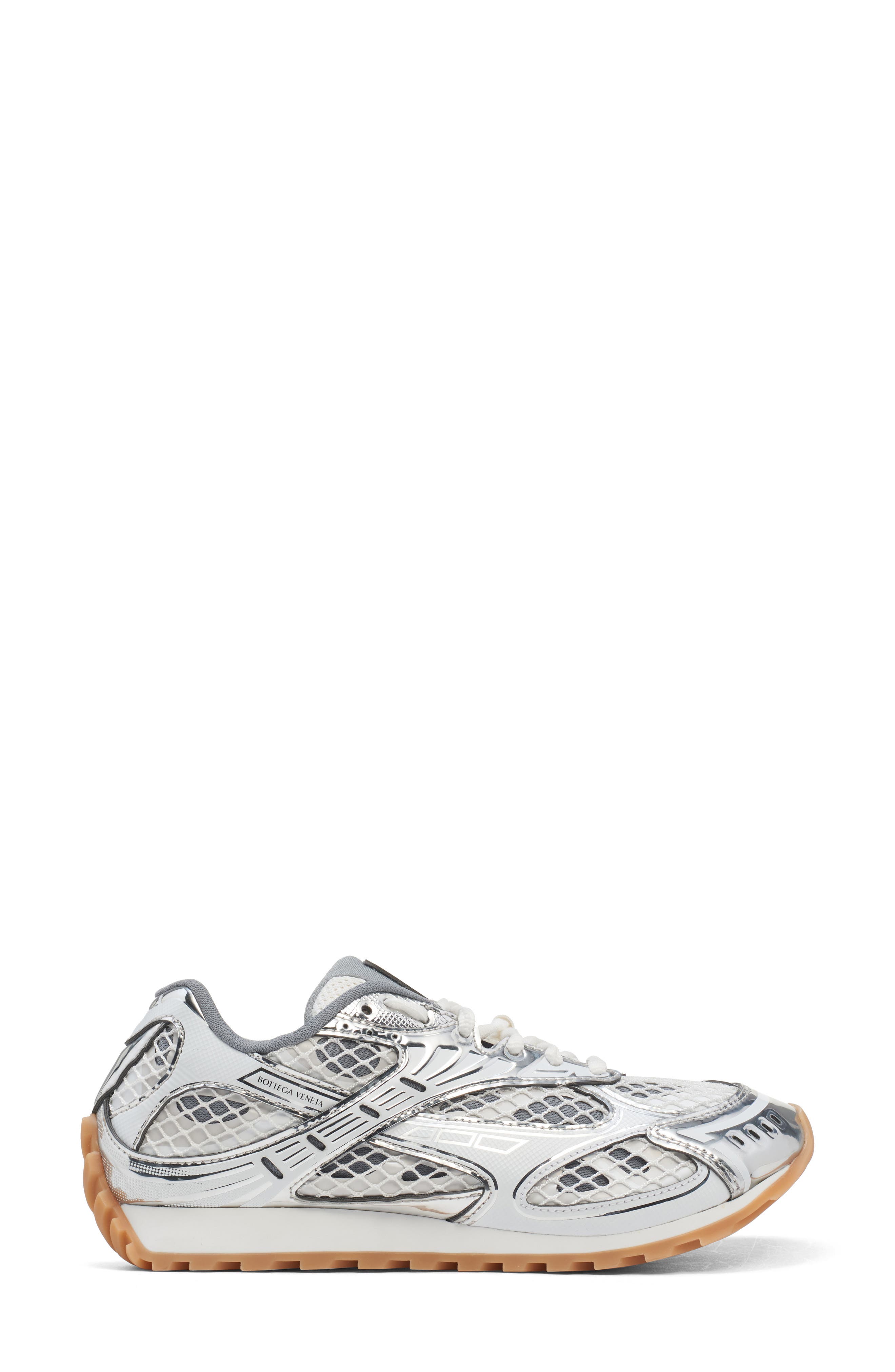 Bottega Veneta Orbit Low Top Sneaker, Alternate, color, 1425 Silver-White-Opw Rub