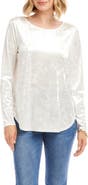 Karen Kane Crushed Velvet Top Shirttail Top