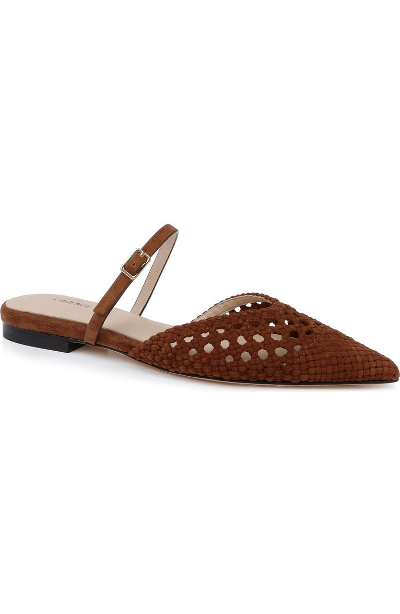 L'AGENCE Jacklyn Mary Jane Pointed Cap Toe Mule, Main, color, Buckskin Suede