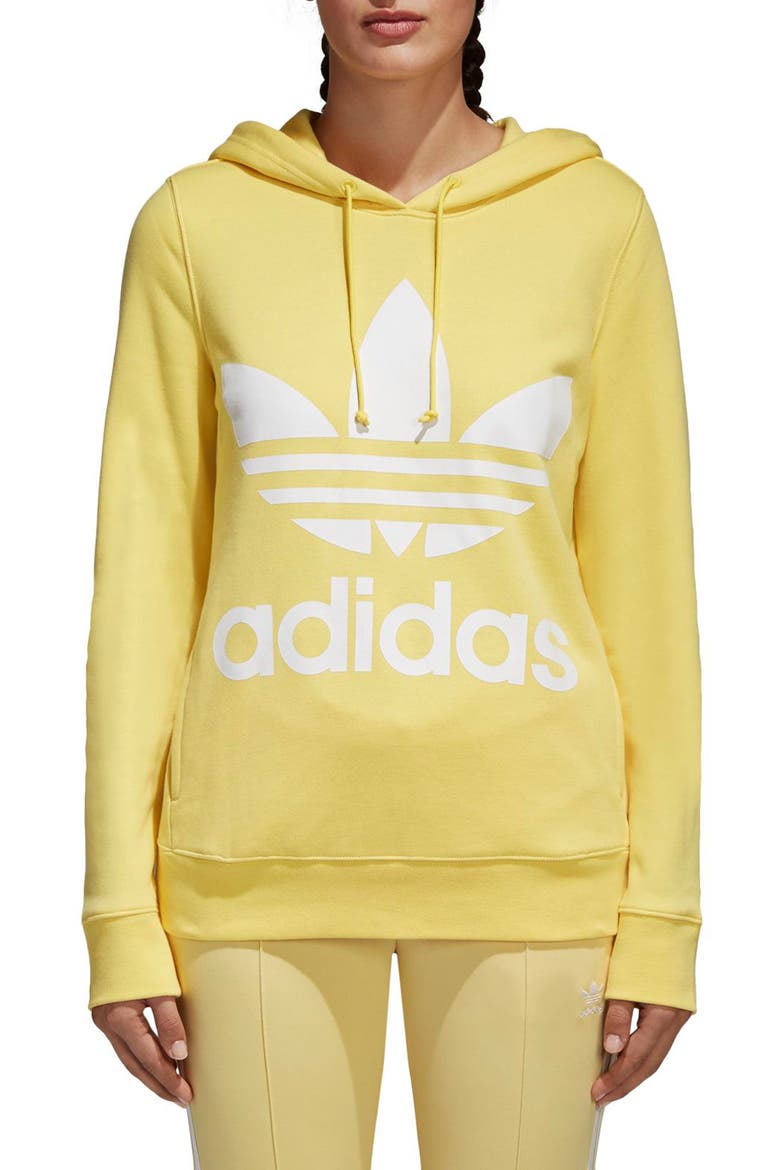 Originals Trefoil Hoodie, Main, color, INTENSE LEMON
