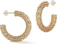 SPHERA MILANO Pavé Crystal Hoop Earrings