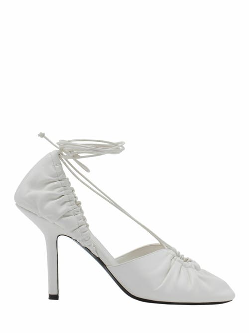 Lanvin Mesure Lace-up Leather Pumps In White