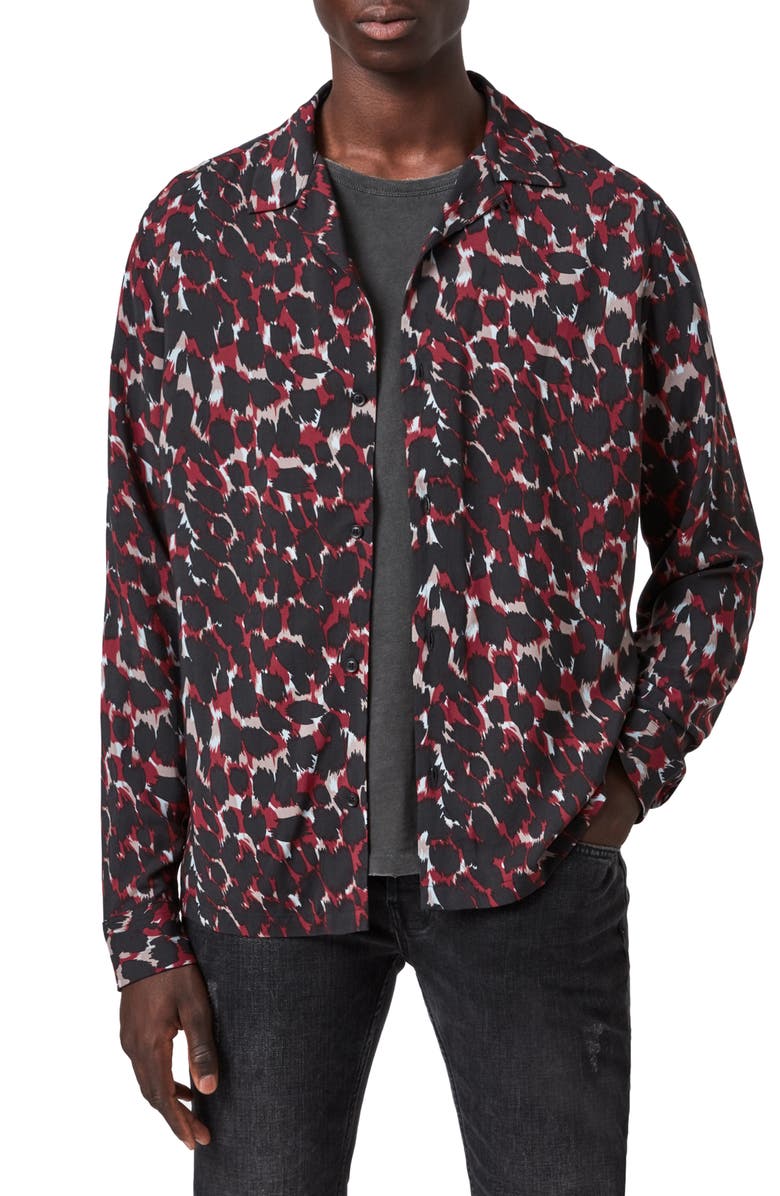 AllSaints Jackson Print Button-Up Shirt, Main, color,