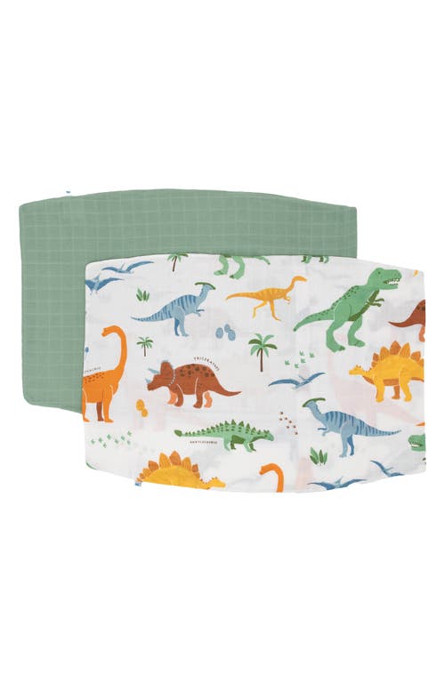 little unicorn 2-Pack Cotton Muslin Pillowcase in Dino Names  product