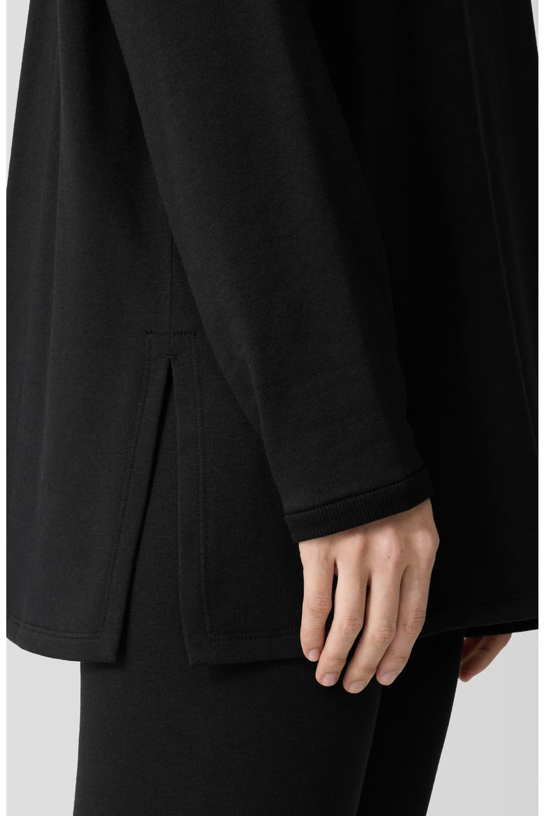 Crewneck Long Sleeve Longline Top, Alternate, color, BLACK