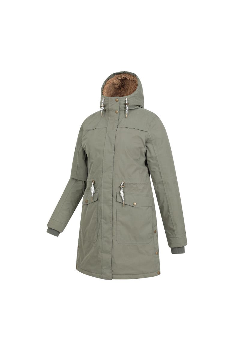 Acorn Waterproof Borg Lined Padded Parka, Alternate, color, Khaki Green