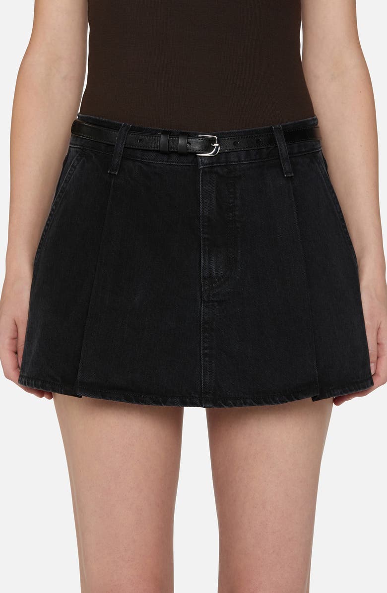 FRAME The Pleated Denim Miniskirt, Alternate, color, 