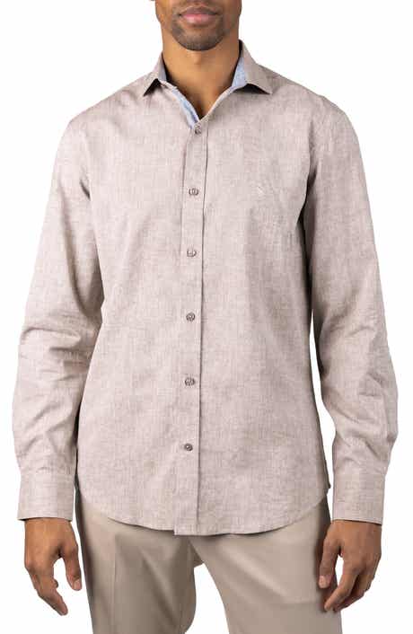 TailorByrd Mélange Linen Blend Button-Up Shirt