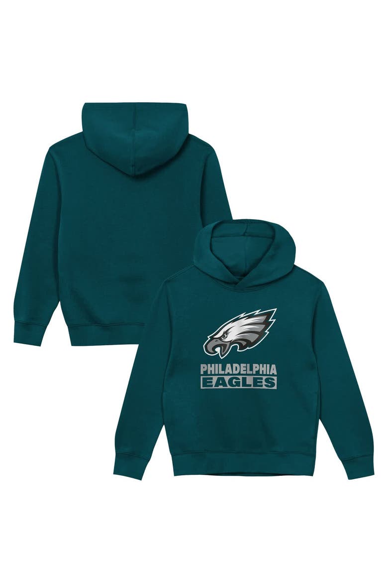 Toddler Outerstuff  Midnight Green Philadelphia Eagles Back to Basics Hoodie, Main, color, Green