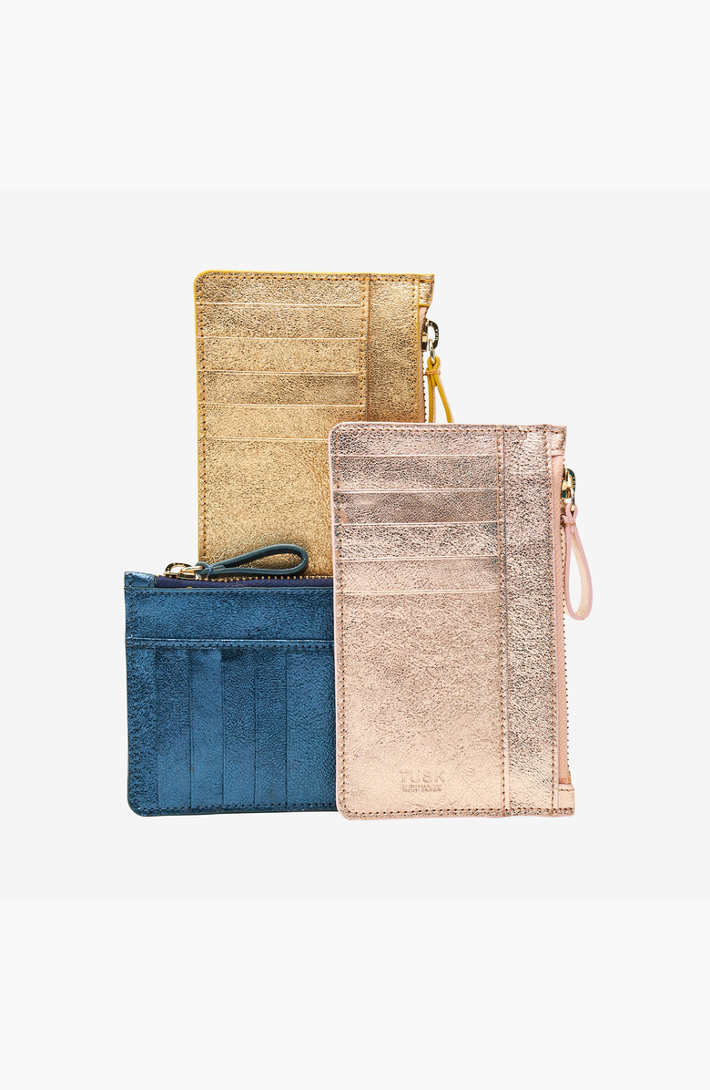 Tusk Orissa Top Zip Card Case, Alternate, color, Gold