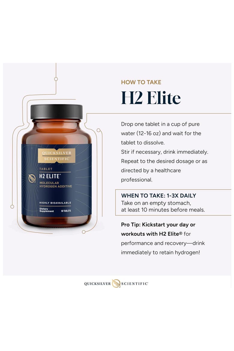 H2 Elite Molecular Hydrogen Magnesium Malate Water Tablets, Alternate, color, None