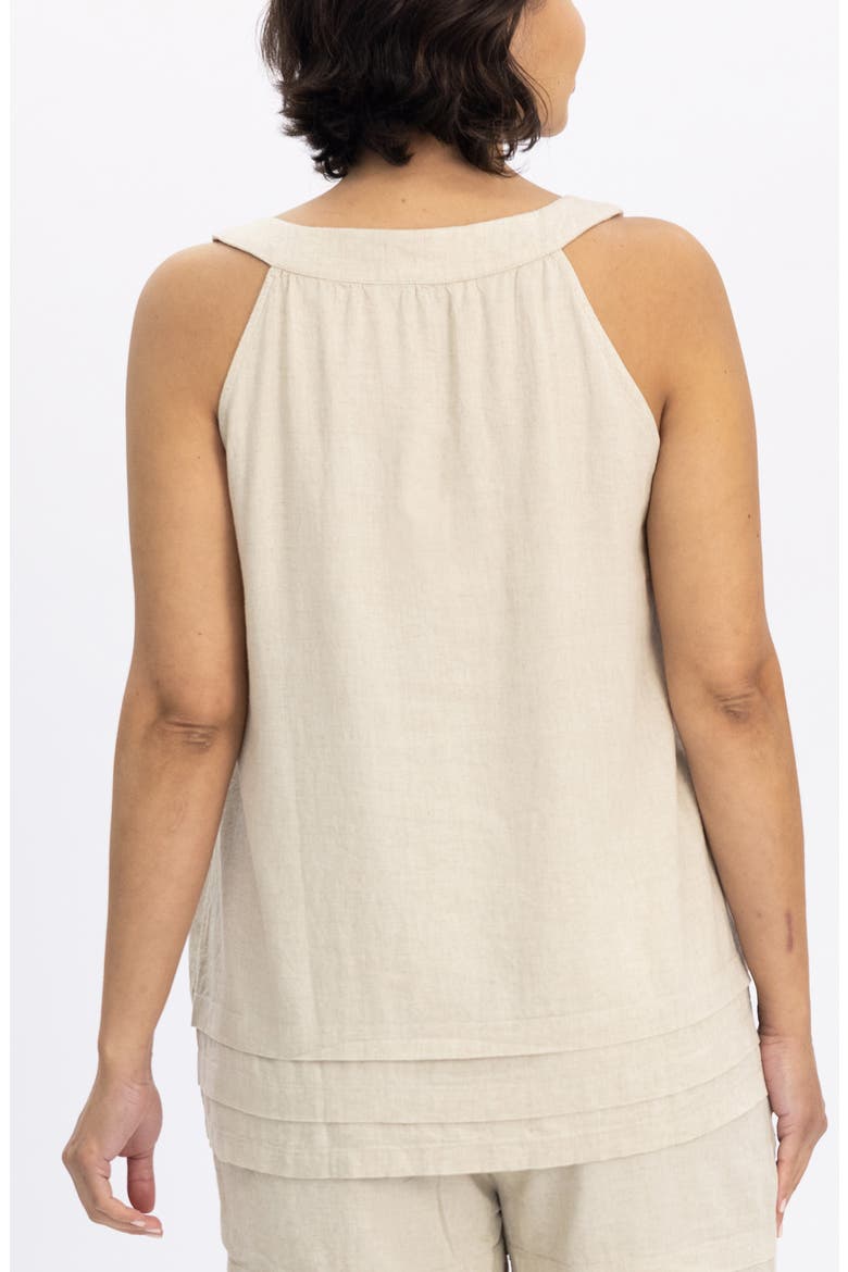 Sleeveless Linen Blend Maternity/Nursing Top, Alternate, color, BEIGE
