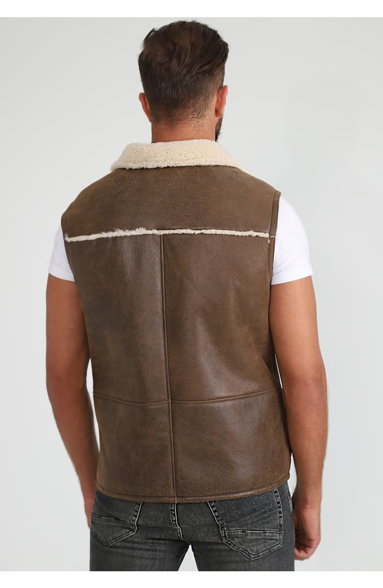Furniq UK Sheepskin Waistcoat, Main, color, Camel Brown