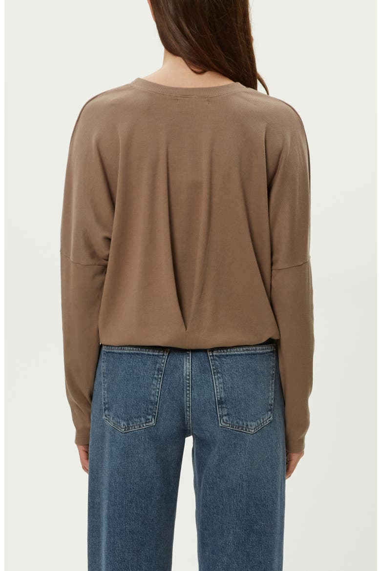 Kaley Long Sleeve Cotton & Modal T-Shirt, Alternate, color, COBBLESTONE