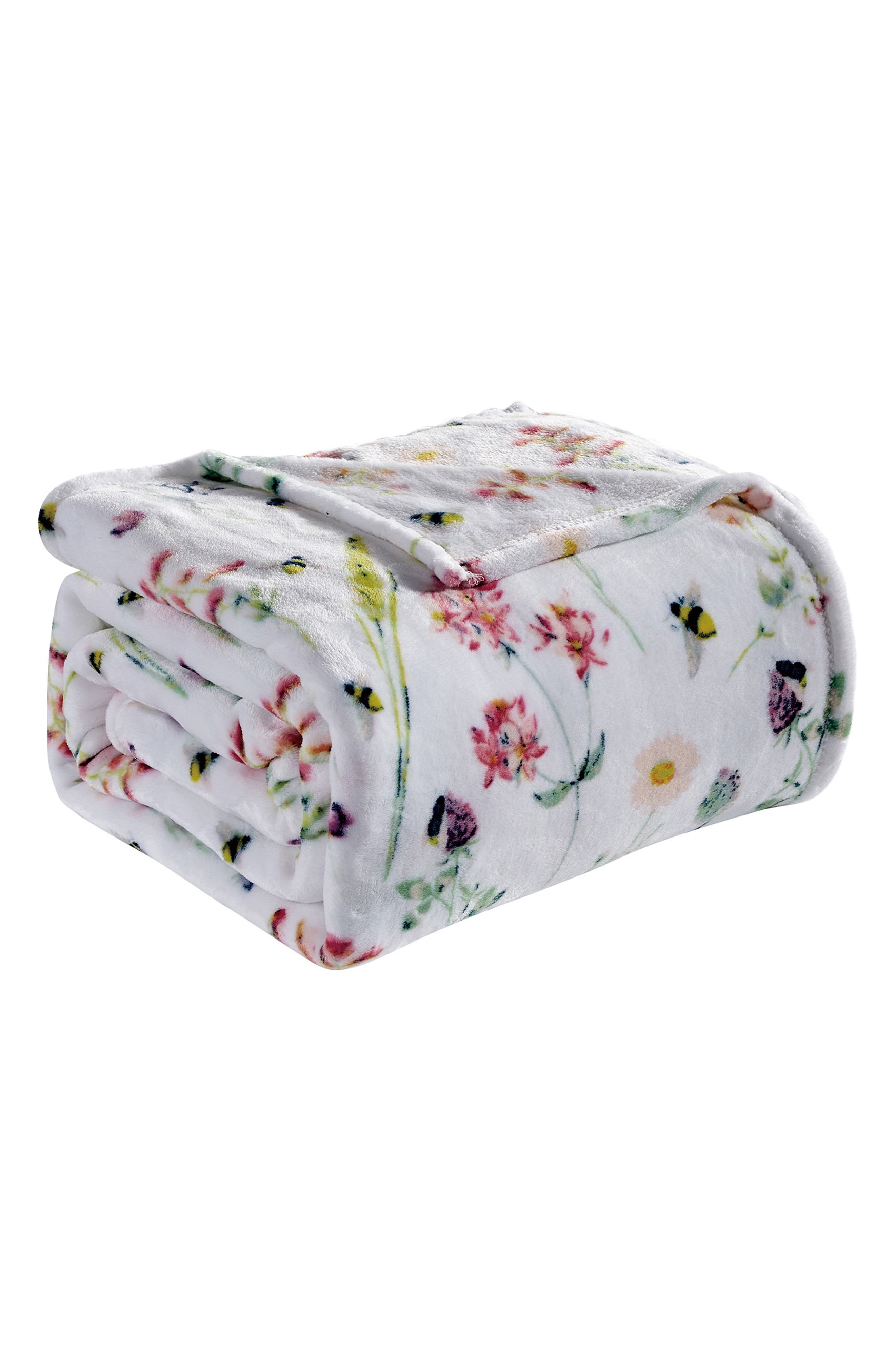 Luxury Home Floral Fleece Throw Blanket