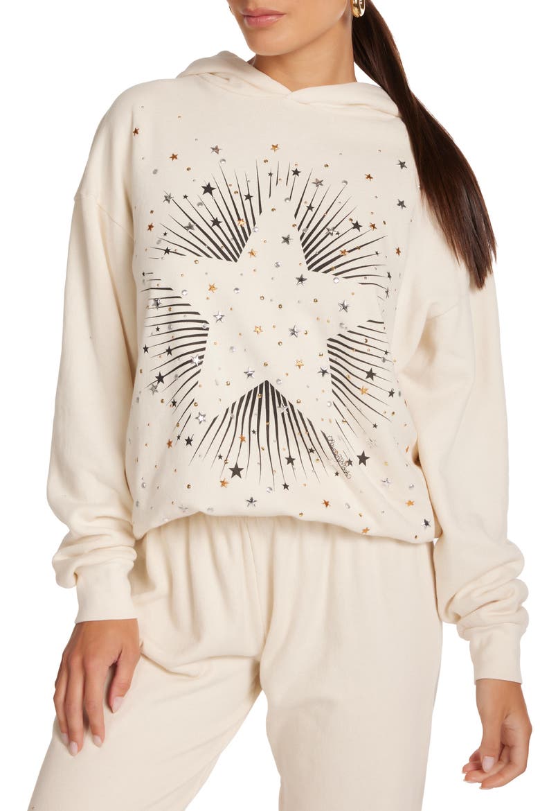 Harmony Stud Starburst Hoodie, Alternate, color, Ivory